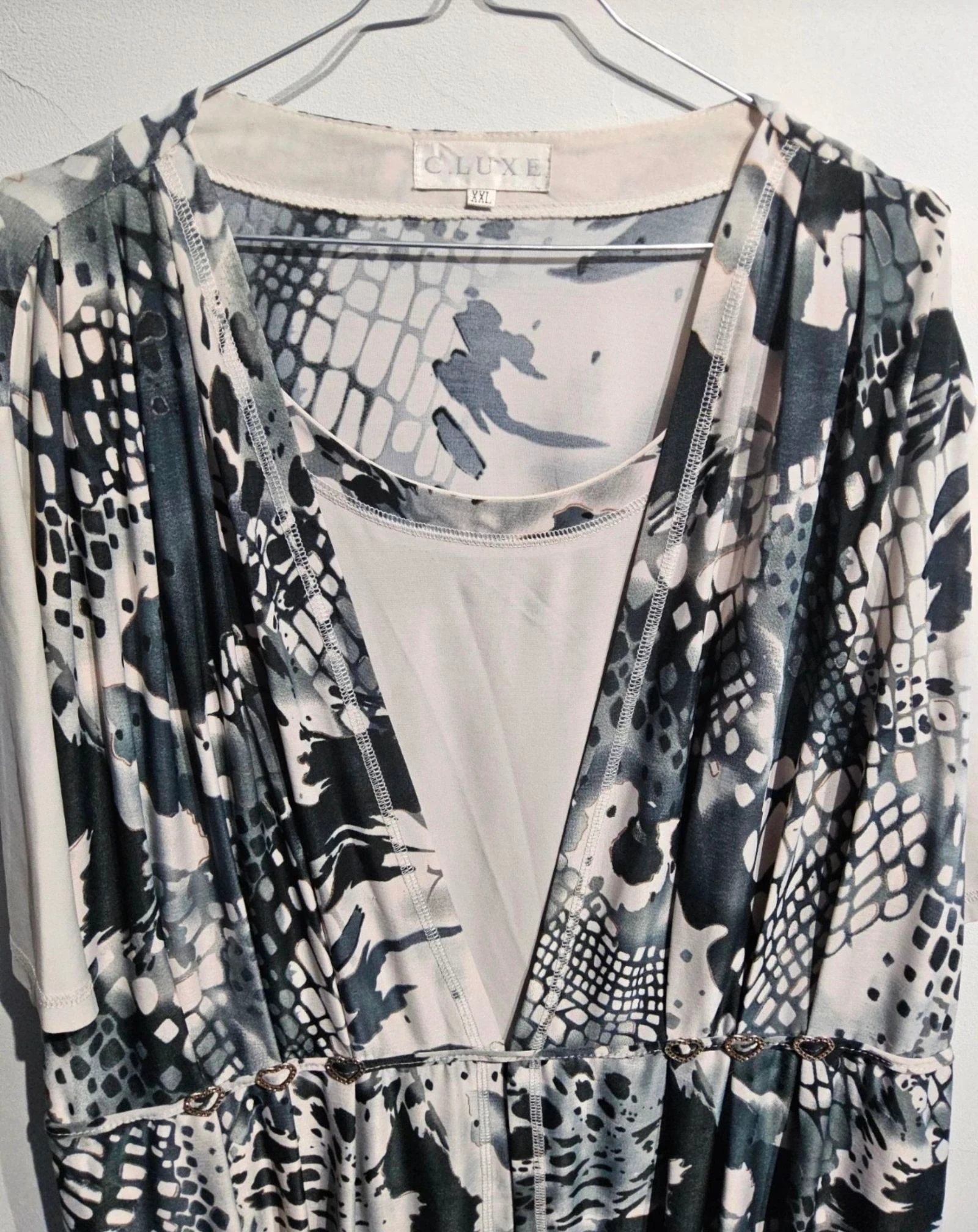 💚 Printed C’Luxe 2-in-1 effect top – Size 50 – photo 3